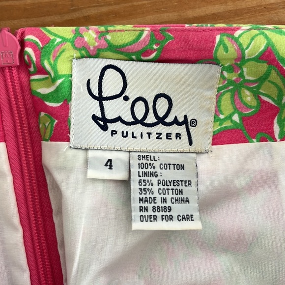 Lily Pulitzer A Line skirt with Slit and Bow Size 4 - Picture 6 of 6